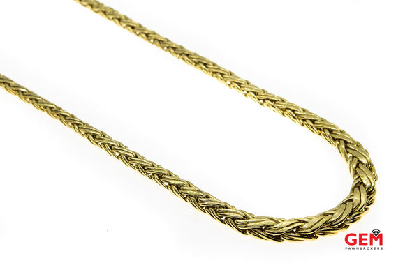 Tiffany & Co 18k 750 Yellow Gold Wheat Woven Braided Necklace 16"