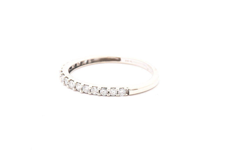 Stackable Round Diamond Half Eternity Wedding Band Ring 14k 585 White Gold Ring Size 8.5