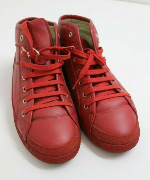 Maison Margiela Red High-Top Leather Sneakers | [S57WS0105] | Size US 12, EUR 45