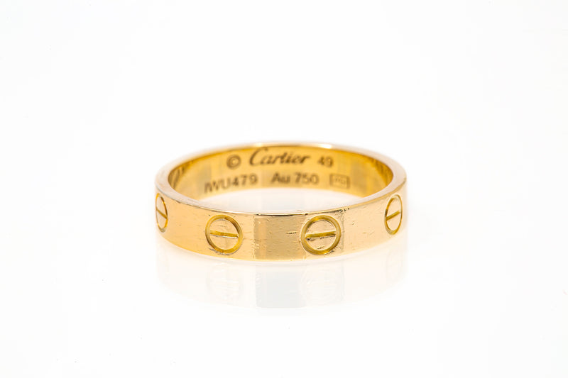 Cartier Thin Love Ring 18k 750 Wedding Band Yellow Gold EU 49 US 5.5