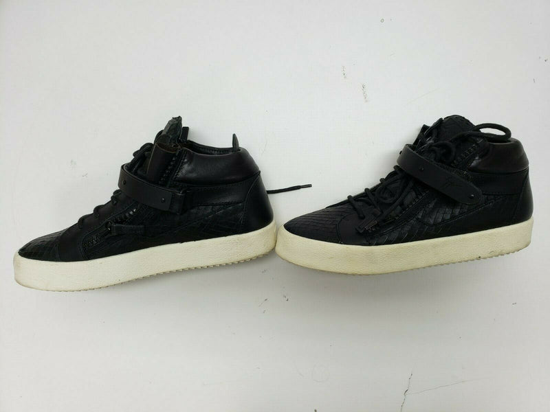 Giuseppe Zanotti Mens High Top Black Zippered Sneakers | Size 6 US, 38.5 EUR