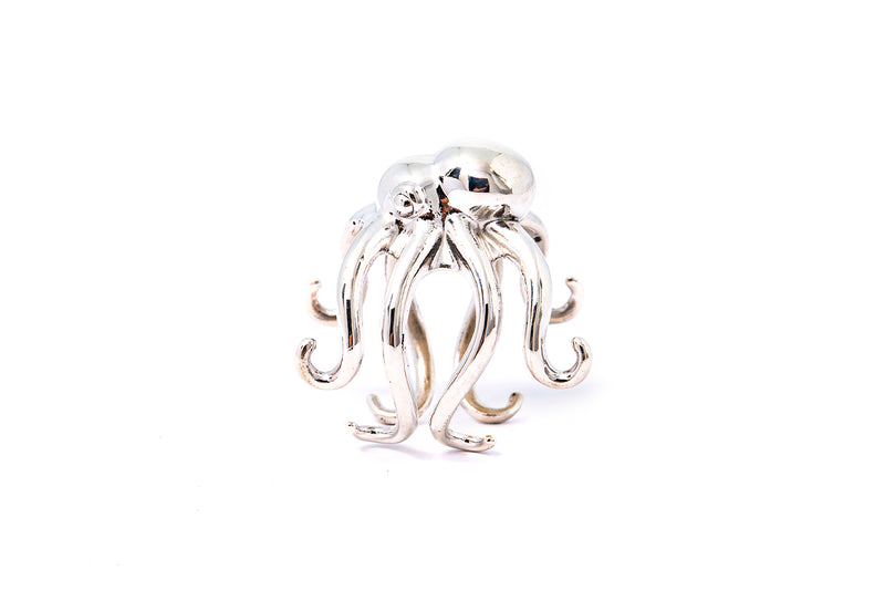 Octopus Sterling Silver 925 Animal Sea Creature Fish Ring Size 7.5