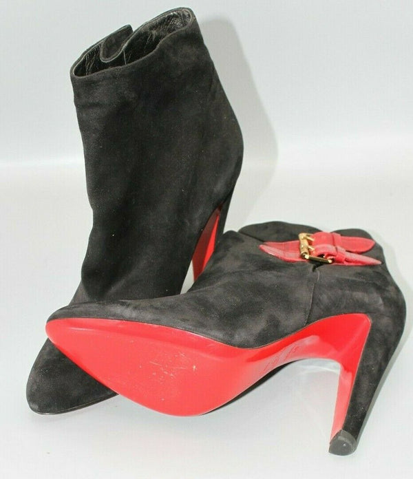 Christian Louboutin Cavalitta 100 Womens Black Suede Bootie Size - 40/9.5
