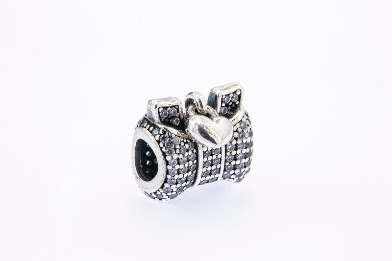 Pandora Heart & Bow Clear Cubic Zirconia Sterling Silver Bead Charm
