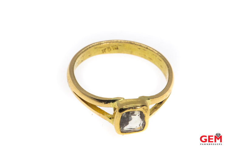 Antique Diamond Solitaire Moghul Cut Diamond 18Kt 750 Yellow Gold Size 8.5