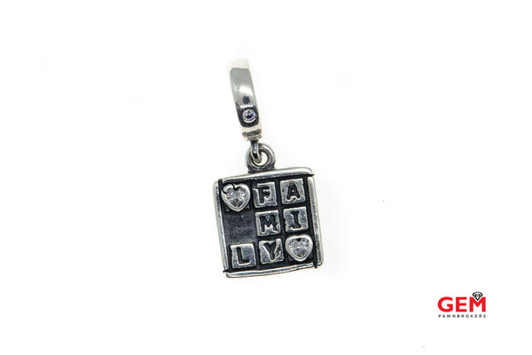 Pandora ALE Cubic Zirconia Family Game Night Dangle 925 Sterling Silver CZ Charm