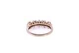 Natural Pink Ruby & Diamond Accent Band 14K 585 Yellow Gold Ring Size 6 1/2