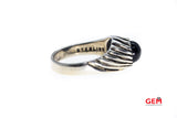 Sarah Coventry Black Onyx Twist Cable 925 Sterling Silver Ring Size 8