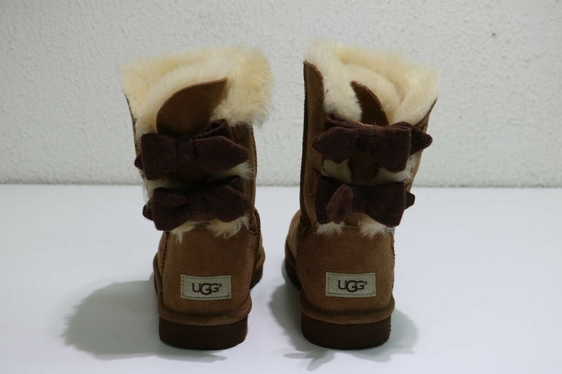 UGG Short Brigette Bow Boots Suede Sheepskin UGG Pure Line Size US 7