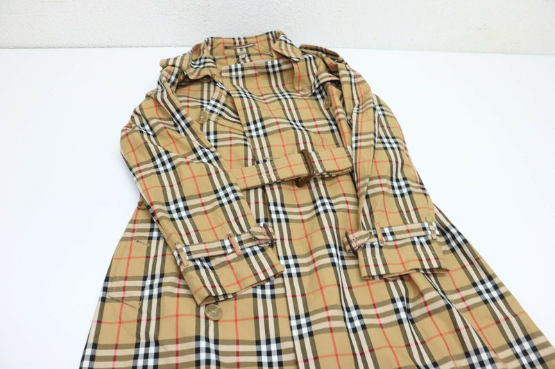 Burberry Antique Yellow Check Belted Rain Coat Size 4(US) 6(UK)