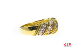 Rope Style Twisted Diamond Milgrain Band 18K 750 Yellow Gold Ring Size 7