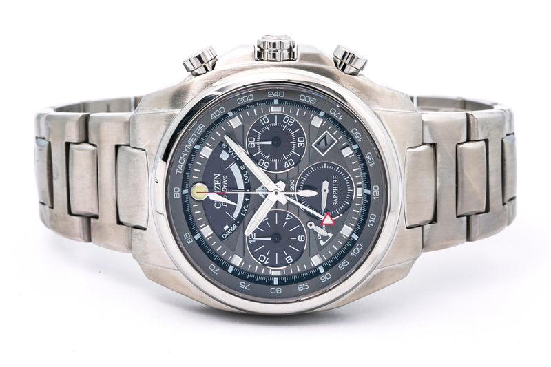 Citizen Solar Eco-Drive E210-S074061 Chronograph Stainless Steel Mens 44mm Watch