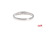 GJ Inc Raised Diamond Solitaire Pierced Thin Setting Tension Set Wedding Band 18K 750 White Gold Ring Size 5 3/4
