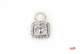 Judith Ripka Square Cable Cubic Zirconia Charm 925 Sterling Silver Pendant (2)