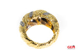 Estate Diamond Twisted Rope Statement 18K 750 Gold Dome Ring Size 5 1/2