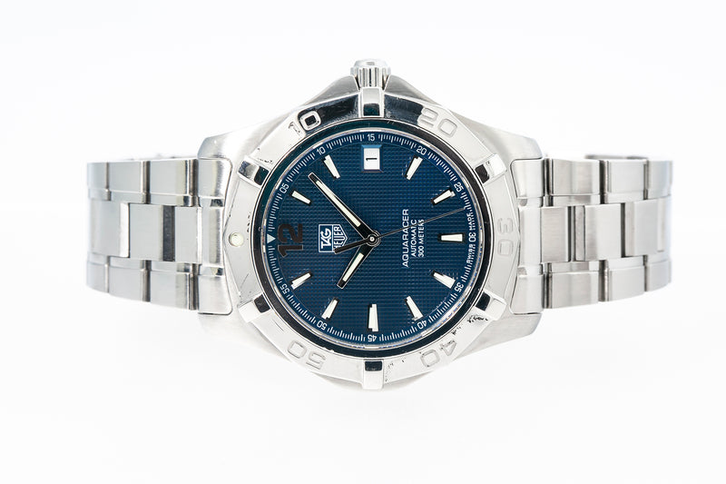Tag Heuer WAF2112 Aquaracer Blue Dial 38mm Stainless Steel Watch