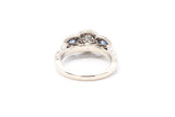 Zales Three Stone Diamond & Sapphire 10k 417 White Gold Ring