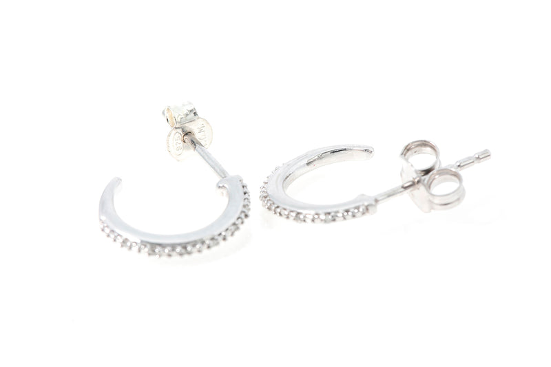 Cubic Zirconia CZ JWBR Zales 925 Sterling Silver Mini Hoop Earrings Kids