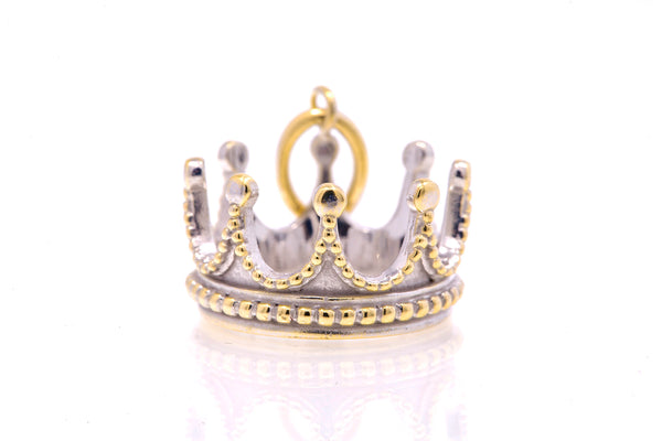 Rare Tiffany & Co 18Kt 750 Crown Pendant Charm Yellow White Gold