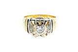Byzantine 14k 585 Yellow White Gold Eagle Diamond Ring Size 3