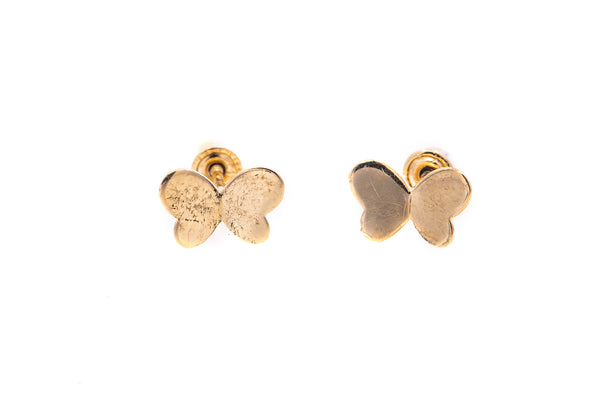 Petite Butterfly Kids Small 14k 585 Yellow God Stud Earrings