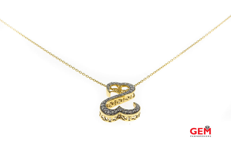 JWBR Kay Jewelers Open Hearts Diamond Pendant 14K 585 Yellow Gold 20.5" Necklace
