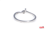 GJ Inc Thin Knife Edge Round Diamond Solitaire Swirl Tension Set Band 18K 750 White Gold Ring Size 5 3/4