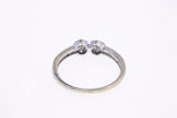 Stackable Diamond Cluster Line Band 10K 417 White Gold Ring Size 7 1/4