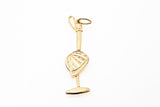 Vintage Horse Polo Sport Helmet & Club 14k 585 Yellow Gold Charm Pendant