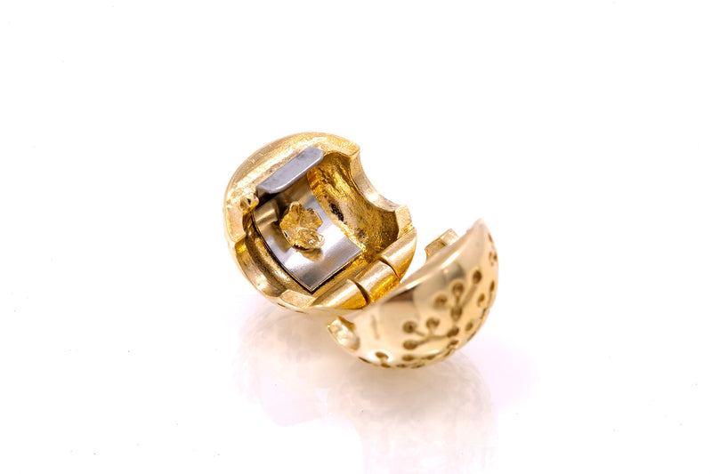 Pandora Floral Lucerne Clip Bead Charm ALE G585 Yellow Gold