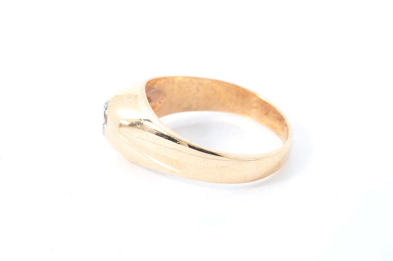 Kids Pinky Midi Diamond Solitaire Ring 14k 585 Yellow Gold Size 3