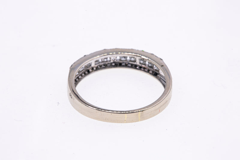 Diamond Pave 4.2mm Anniversary Band 14K 585 White Gold Ring Size 8 3/4