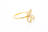 Diamond Ribbon Butterfly Cocktail Ring 18k 750 Yellow Gold Size 7
