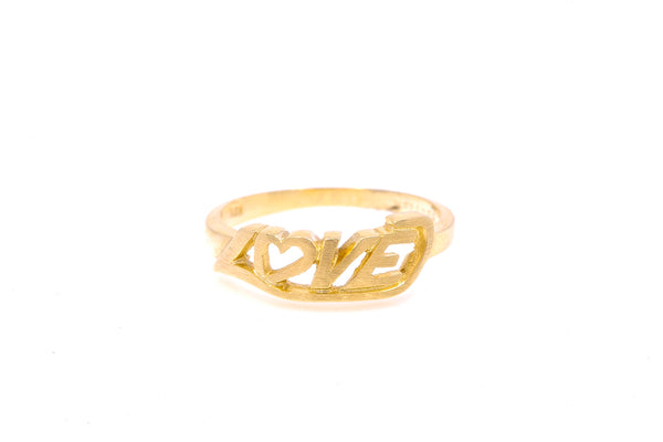 Vintage Love Expression Saying Ring 14k 585 Yellow Gold Size 6