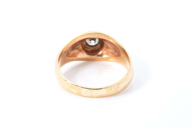 Kids Pinky Midi Diamond Solitaire Ring 14k 585 Yellow Gold Size 3