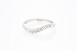 Macy's Wave Diamond 14k 585 White Gold Diamond Band Ring SNJ Size 7