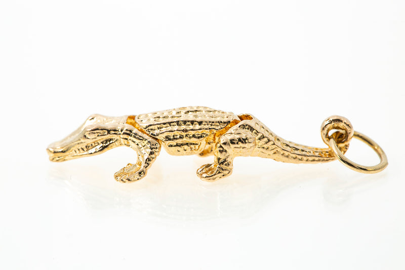Moving Parts Reptile Alligator 14k 585 Yellow Gold Charm Pendant