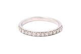 Stackable Diamond Wedding Band Ring 14k 585 White Gold Ring Size 8.5