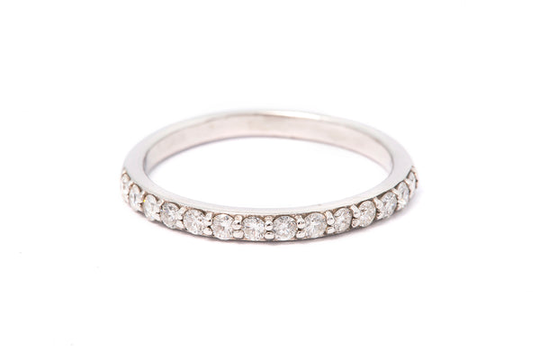 Stackable Diamond Wedding Band Ring 14k 585 White Gold Ring Size 8.5