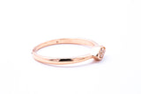 SNJ Diamond Pave 4mm Eye Ellipse Wire Band 14K 585 Rose Gold Ring Size 7