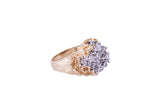 Hammerman Bros Diamond Cluster 14K 585 Yellow & White Gold Cocktail Ring Size 6