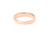 Three-Sided Pave Diamond Rose Gold 14k 585 Wedding Band Ring Size 7
