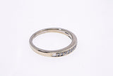 Diamond Line Half Eternity 3mm Wedding Band 14K 585 White Gold Ring Size 7