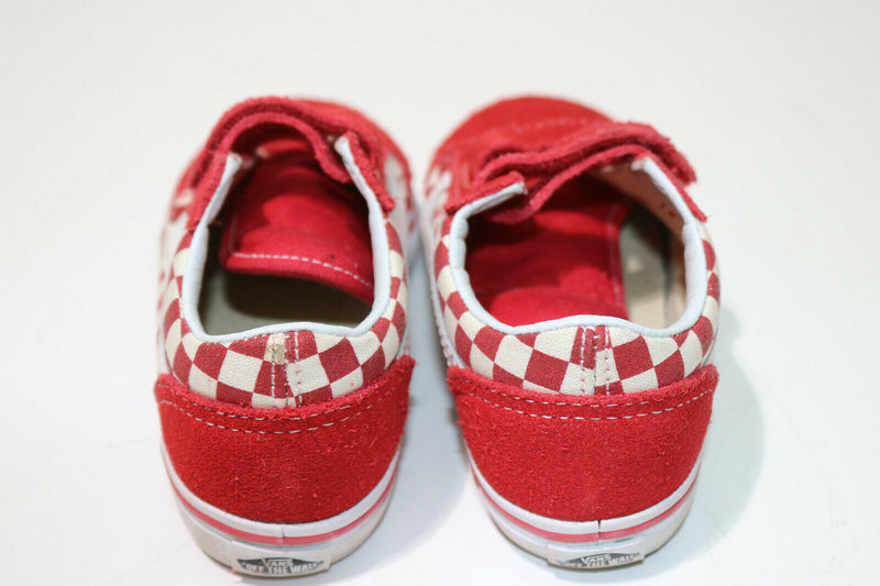 Vans Toddler Primary Check Old Skool V Red/White Size 9.5T(Toddlers)