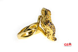 REGOLD Cubic Zirconia Filigree Cocktail 18K 750 Yellow Gold Ring Size 8 1/2
