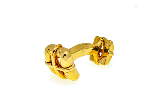 Single Tiffany & Co Biscayne Cuff Link 18K 750 Yellow Gold Cufflink