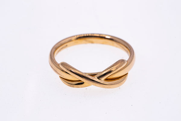 Tiffany & Co Love Infinity Knot Wire Band 18K 750 Rose Gold Ring Size 5 1/4