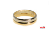 Novell Split Bi Color Band 14K 585 White & Yellow Gold Ring Size 9 3/4