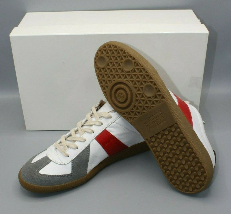 Maison Martin Margiela White Gray and Red Replica Sneakers 40 EUR / 7 US