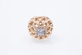 Pandora Pave Floral Brilliance Bead Charm CZ 14k G585 Yellow Gold B